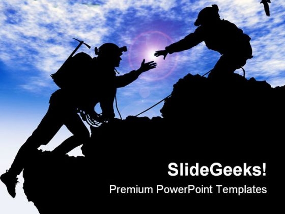 Mountain Climbing Vacations PowerPoint Templates And PowerPoint Backgrounds 0711