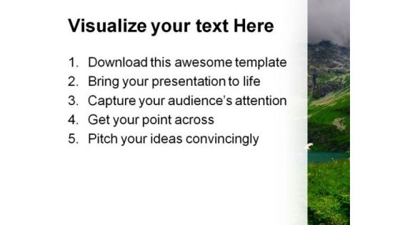 Mountains Lake Beauty PowerPoint Template 0810