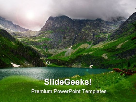 Mountains Lake Beauty PowerPoint Template 0810