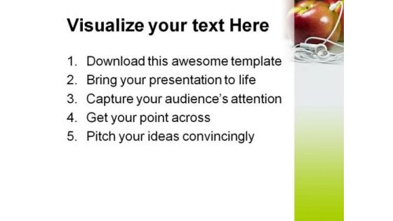 Mp3 Apple Food PowerPoint Templates And PowerPoint Backgrounds 0311
