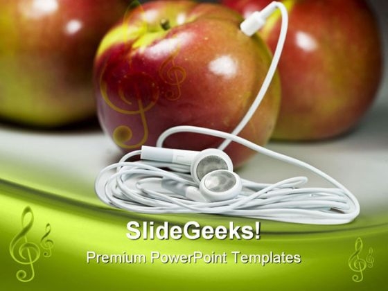 Mp3 Apple Food PowerPoint Themes And PowerPoint Slides 0311