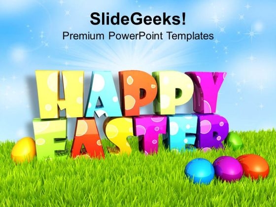 Multi Color Design For Happy Easter Wishes PowerPoint Templates Ppt Backgrounds For Slides 0313