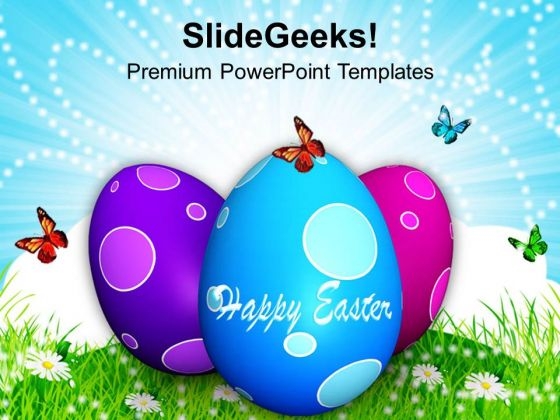 Multicolored Easter Eggs With Surprise PowerPoint Templates Ppt Backgrounds For Slides 0313