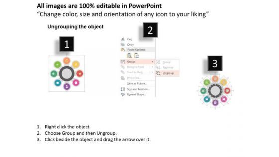 Multisataged Flower Diagram For Business Application PowerPoint Template