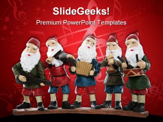 Music Elves Festival PowerPoint Templates And PowerPoint Backgrounds 0711