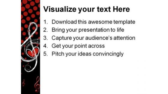 Music Notes Abstract PowerPoint Template 0610