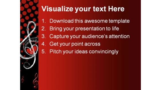 Music Notes Abstract PowerPoint Template 0610