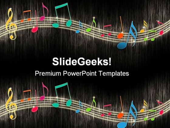 Music Notes Background Entertainment PowerPoint Themes And PowerPoint Slides 0411