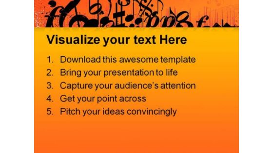 Music Symbols PowerPoint Template 0910