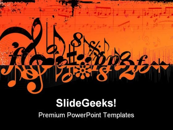 Music Symbols PowerPoint Template 0910