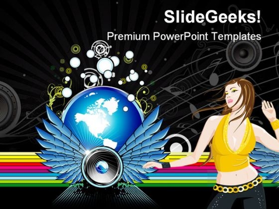 Music World Rainbow Entertainment PowerPoint Templates And PowerPoint Backgrounds 0711