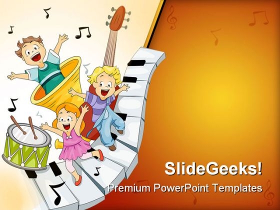 Musical Notes Entertainment PowerPoint Themes And PowerPoint Slides 0411