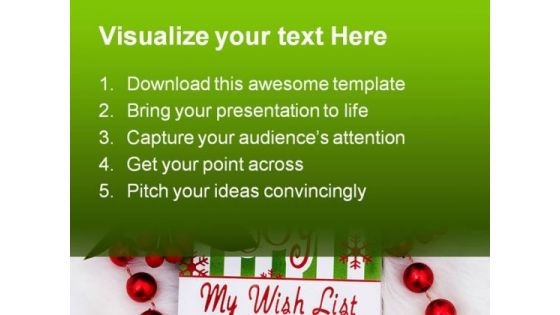 My Wish List Christmas PowerPoint Backgrounds And Templates 0111