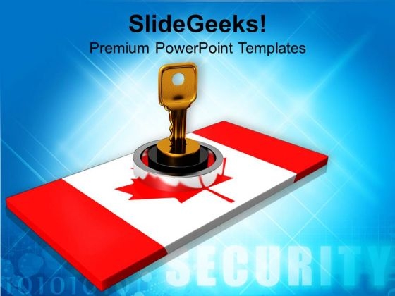 National Security With Locked Key Canada PowerPoint Templates Ppt Backgrounds For Slides 0213