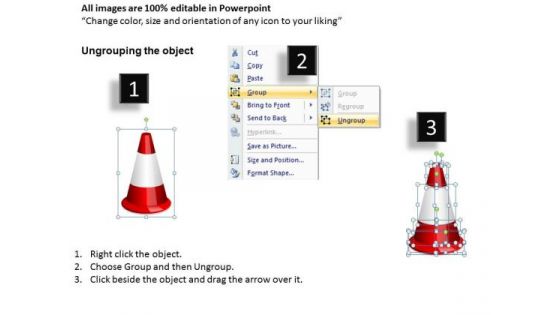 Navigating Obstacles PowerPoint Slides Traffic Cones Ppt Templates