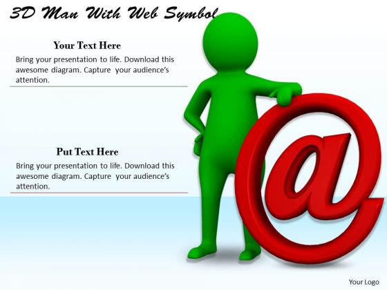 New Business Strategy 3d Man With Web Symbol Characters