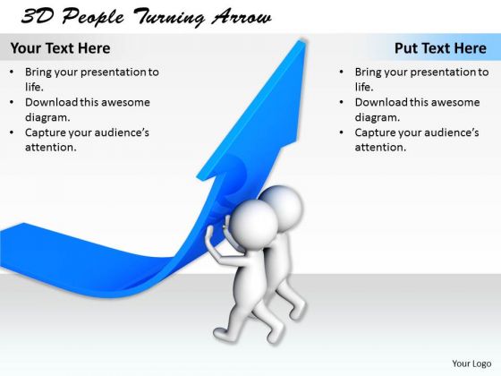 New Business Strategy 3d People Turning Arrow Adaptable Concepts