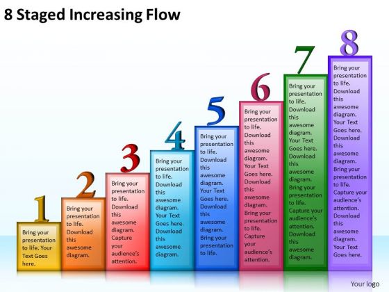 New Business Strategy 8 Staged Increasing Flow Strategic Plan Template Ppt Slide