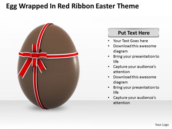 New Business Strategy Egg Wrapped Red Ribbon Easter Theme Images Photos