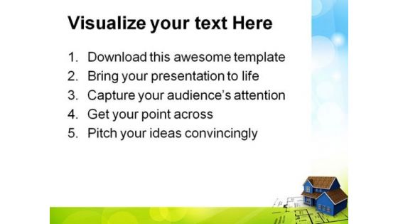 New House Plans Real Estate PowerPoint Templates And PowerPoint Backgrounds 0711