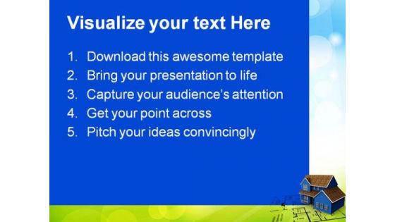 New House Plans Real Estate PowerPoint Templates And PowerPoint Backgrounds 0711