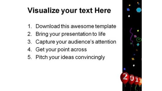New Year 2011 Festival PowerPoint Template 1010