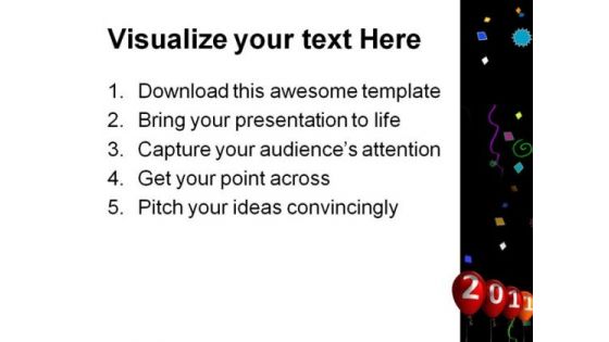 New Year Balloons Celebration PowerPoint Template 1110