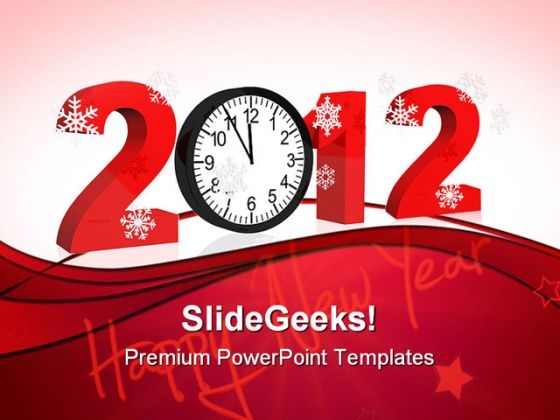 New Year Clock Abstract PowerPoint Templates And PowerPoint Backgrounds 1011