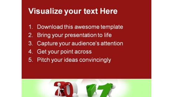 New Year Numbers Festival PowerPoint Template 1010