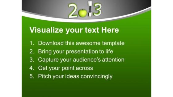 New Year Object Shape Nutrition PowerPoint Templates Ppt Backgrounds For Slides 0113