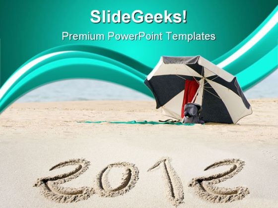 New Year On Beach Holidays PowerPoint Templates And PowerPoint Backgrounds 1011