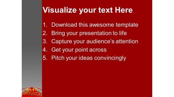 New Year Party 2013 On Red Carpet PowerPoint Templates Ppt Backgrounds For Slides 0113
