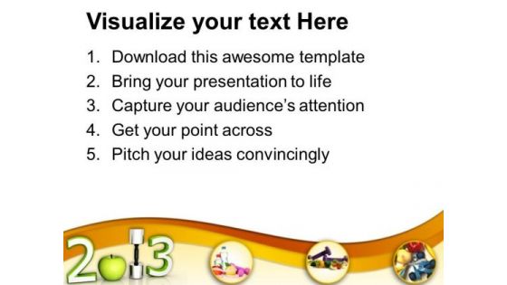 New Year Resolution Diet Health PowerPoint Templates Ppt Backgrounds For Slides 1212