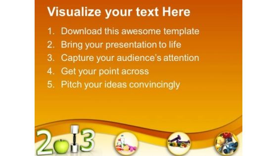 New Year Resolution Diet Health PowerPoint Templates Ppt Backgrounds For Slides 1212
