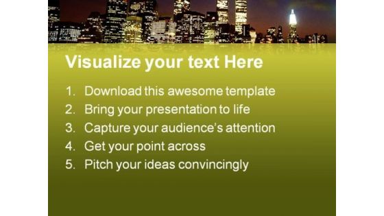 New York Skyline Beauty PowerPoint Background And Template 1210