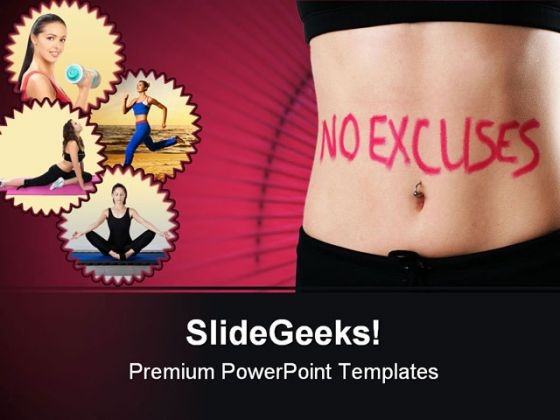 No Excuses Health PowerPoint Template 0610