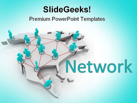 North America Networking Communication PowerPoint Templates And PowerPoint Backgrounds 0811