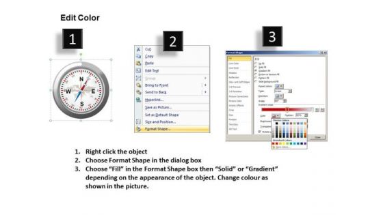 North South East West Compass PowerPoint Slides And Compass PowerPoint Templates