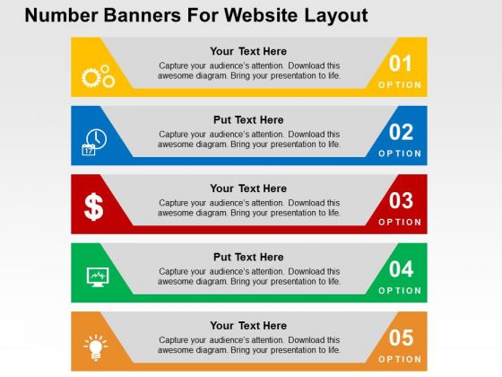 Number Banners For Website Layout PowerPoint Templates