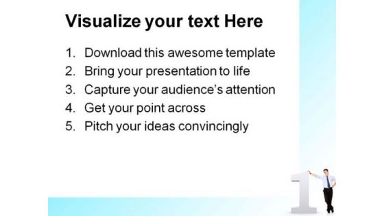 Number One Businessman Success PowerPoint Templates And PowerPoint Backgrounds 0811
