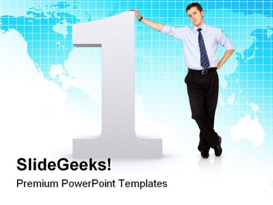 Number One Businessman Success PowerPoint Templates And PowerPoint Backgrounds 0811