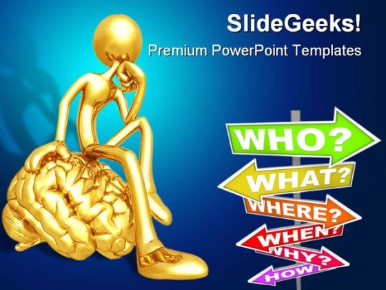 On Your Mind Thinker Metaphor PowerPoint Backgrounds And Templates 1210