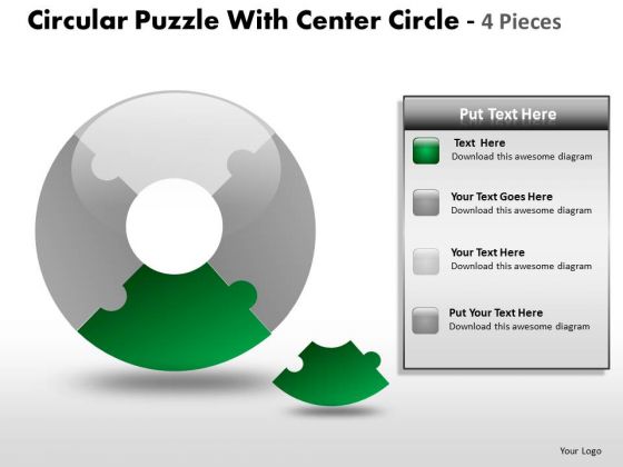 One Fourth Donut Chart PowerPoint Templates And Puzzle PowerPoint Slides