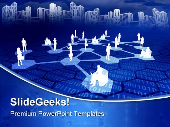 Online Network Communication PowerPoint Templates And PowerPoint Backgrounds 0811