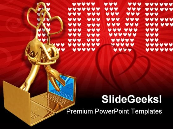 Online Romance Technology PowerPoint Themes And PowerPoint Slides 0411