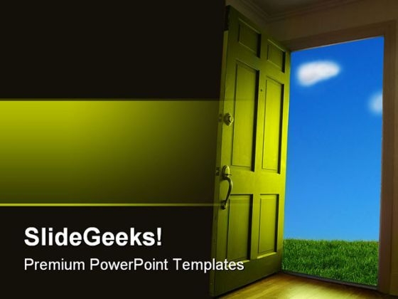 Open Door To Nature Metaphor PowerPoint Templates And PowerPoint Backgrounds 0811
