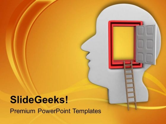 Open The Door Of Your Wisdom PowerPoint Templates Ppt Backgrounds For Slides 0613