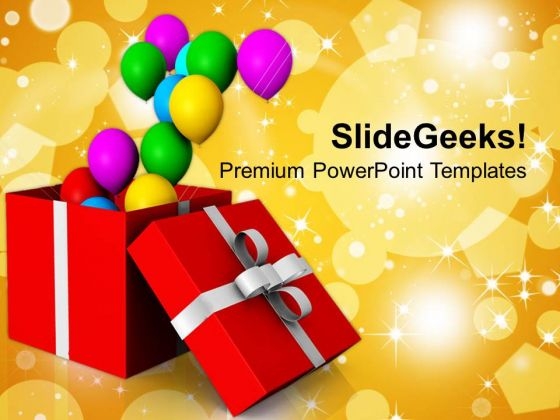 Opened Gift Box With Balloons New Year PowerPoint Templates Ppt Backgrounds For Slides 1112