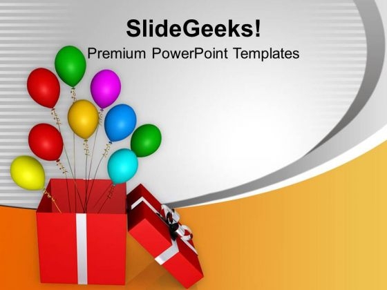 Opened Red Box Balloons Slide Layout PowerPoint Templates Ppt Backgrounds For Slides 0113