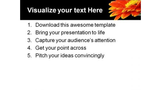 Orange Gerbera Daisy Flower Beauty PowerPoint Templates And PowerPoint Backgrounds 0611
